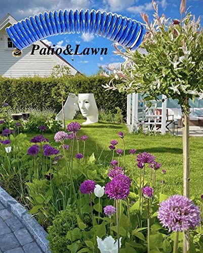 Sanfu Pu Recoil Garden Water Hose 3/8"Id(9.5 X 12.7Mm) X 25Ft Premium With 3/4"Inch Brass Fittings Retractable, Outdoor Patio Hose Marine&Boat, Blue(25') #TOP6