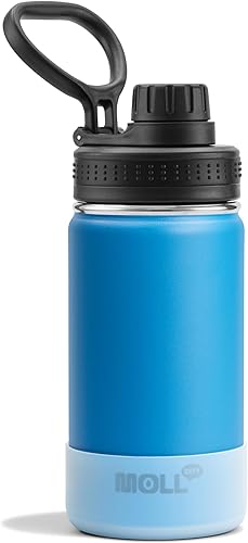 Miniatura 29 de Botella de Agua Aislada - Frasco Deportivo de Boca Ancha de Acero Inoxidable al Vacío de 18 onzas con Funda de Silicona - Botella de Agua de Metal