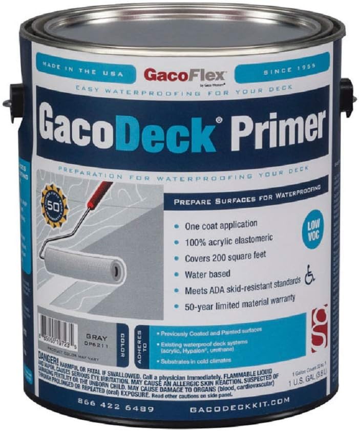 GacoFlex GacoDeck Gray Water-Based Solid Deck Coating 1 gal.