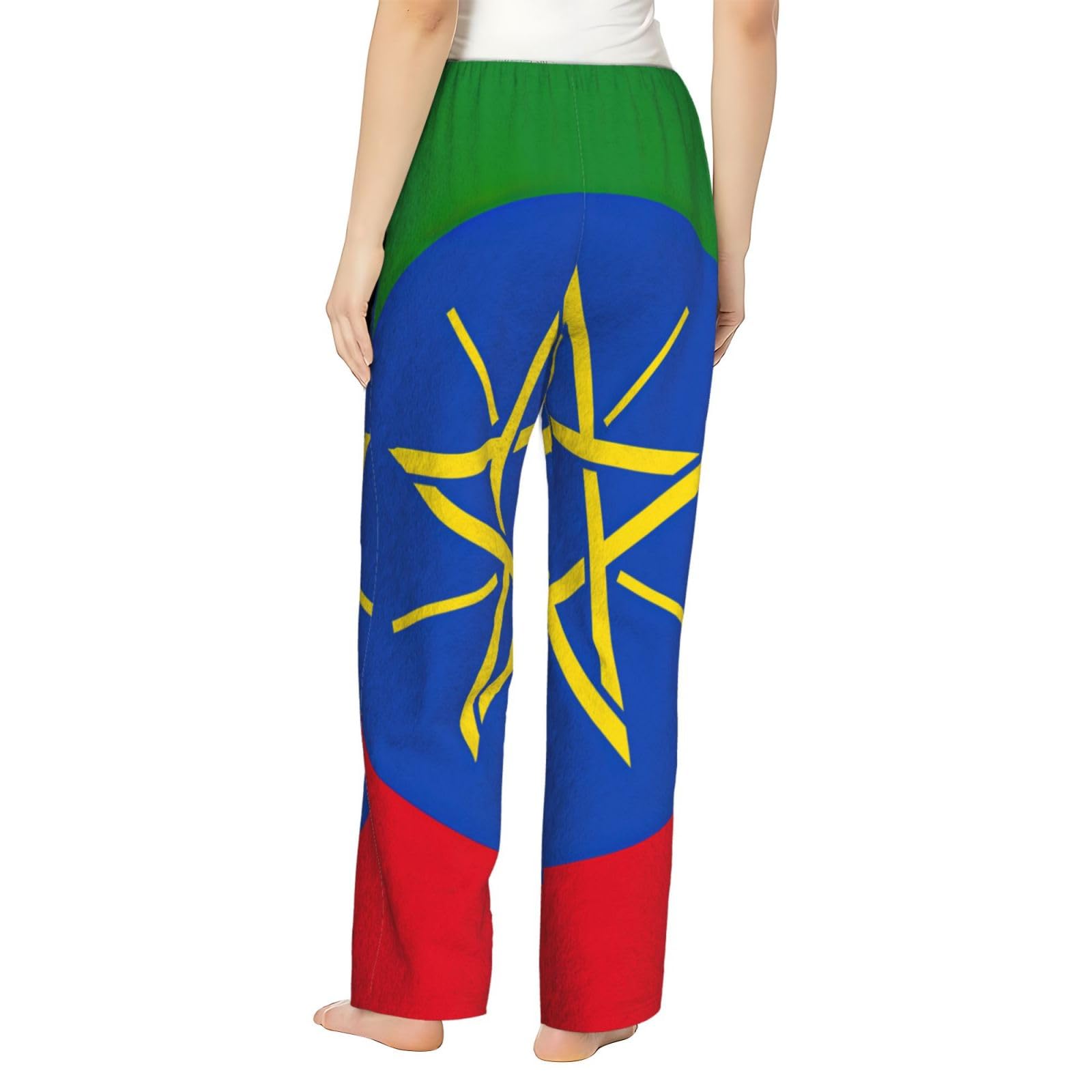 Flanell-Pyjamahose für Damen, Motiv: Flagge von Äthiopien, warm, bequem, für Urlaub, Weihnachten