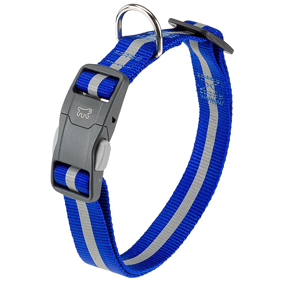 Reflective Collar for Dogs CLUB REFLEX C25/70 in Nylon with Magnetic Buckle, Ideal for Evening Walks