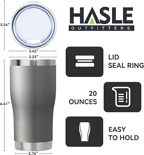 Miniatura 55 de Hasle Outfitters Vasos aislados de acero inoxidable reutilizables de 20 onzas, vasos de viaje con tapa para café, de doble pared al vacío, vaso Azul