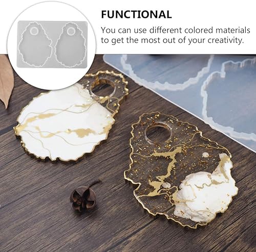 Miniatura 4 de ARTIBETTER Paleta de pintura para artistas, molde de silicona, posavasos de ágata, resina epoxi para hacer rebanadas de ágata, paleta de maquillaje,