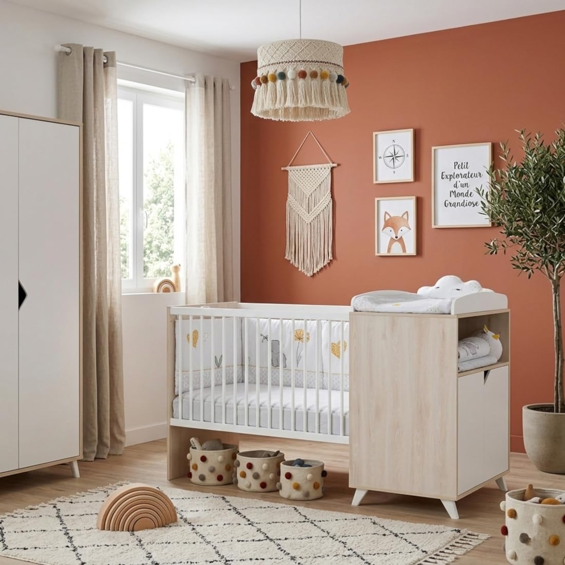 Babypreis - SCANDI NATUREL - 120x60 Evolving Kombibett in 90x190
