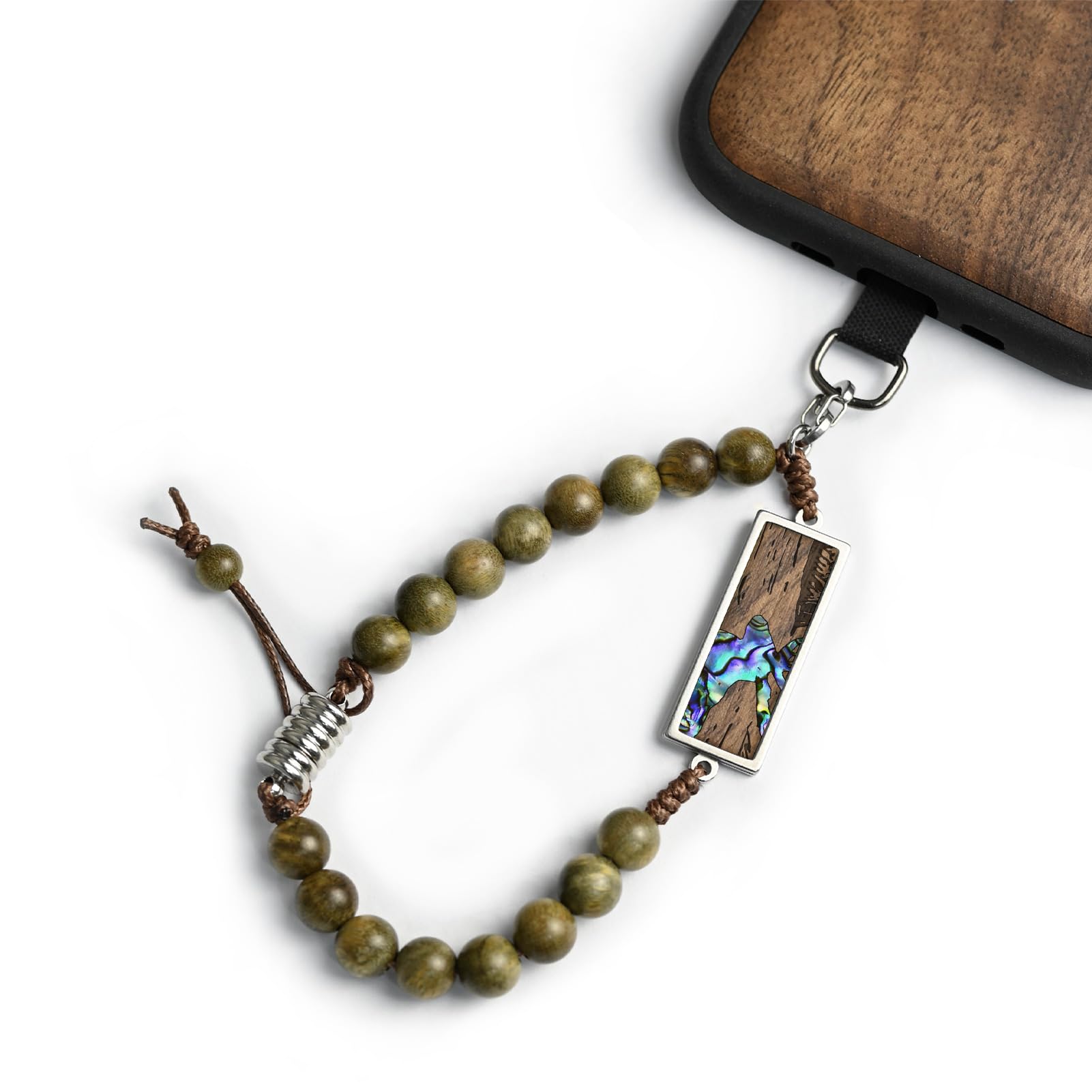 Carveit Wood Phone Lanyard, Amber [BKZU02] Alaskan Wilderness-Amber 8.5" (Fits 7.0"-7.7" Wrist)