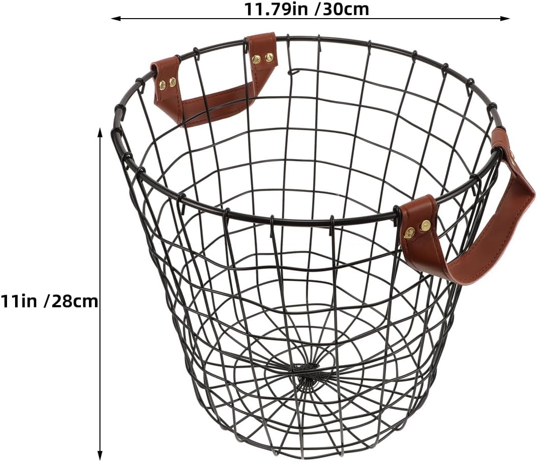 2pcs Metal Firewood Basket - Round Iron Wire Firewood Storage Holders With Handles - Christmas Wood Log Carrier For Indoor Fireplace Outdoor Camping Patio
