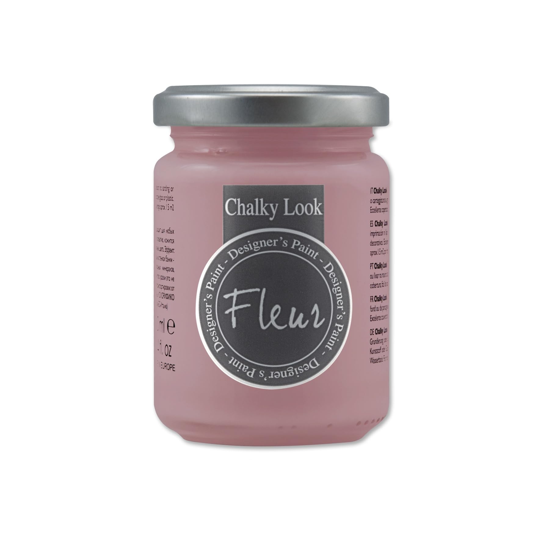FLEUR DESIGNER'S PAINT | Pittura ad Acqua, Effetto Gesso Naturale, Extra Opaca, Fleur Chalky F22, Colore Elegant Rose, Made in Italy, Formato da 130 ml