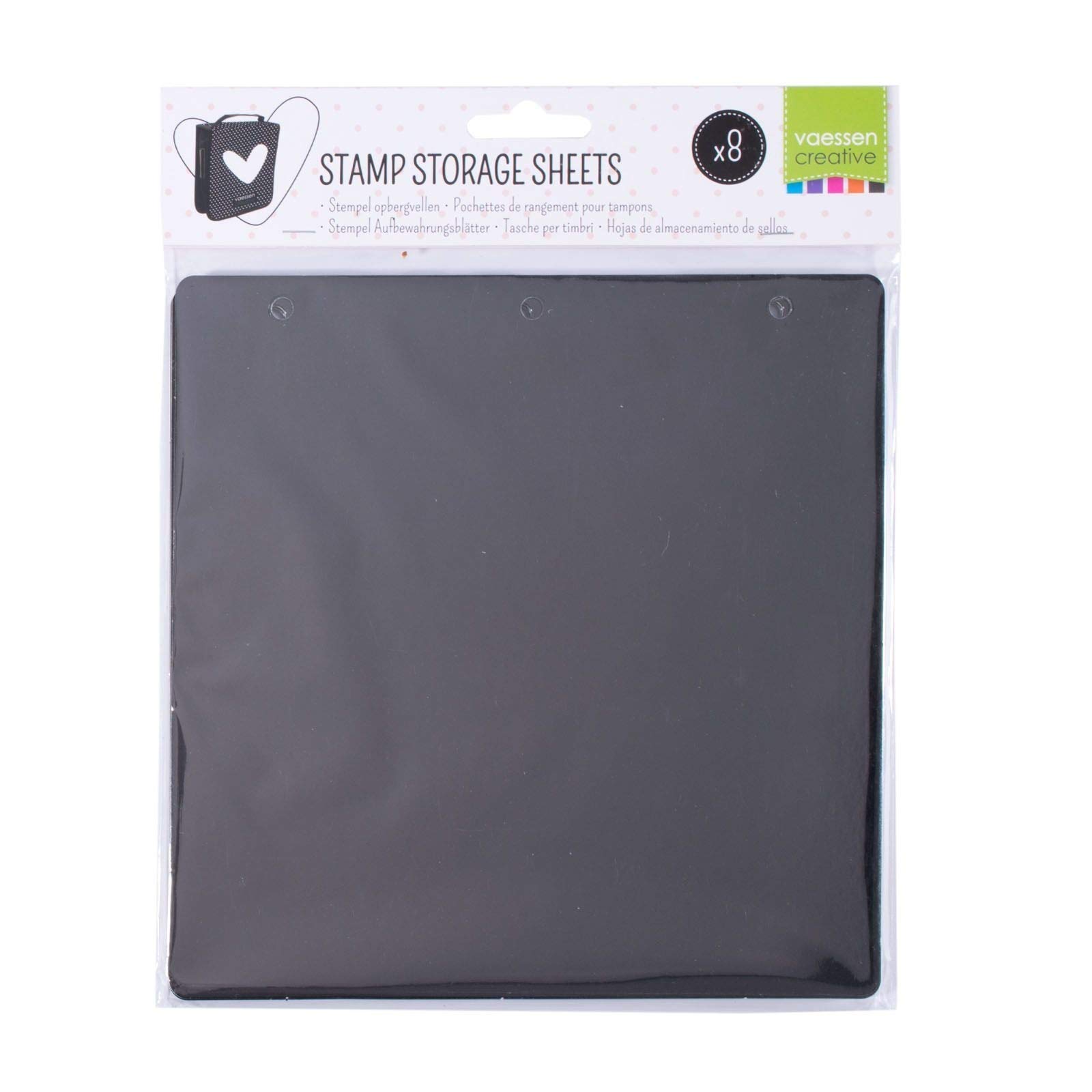 Vaessen Creative Stamp Storage Sheets, Black, 7.8 x 7.8 inches