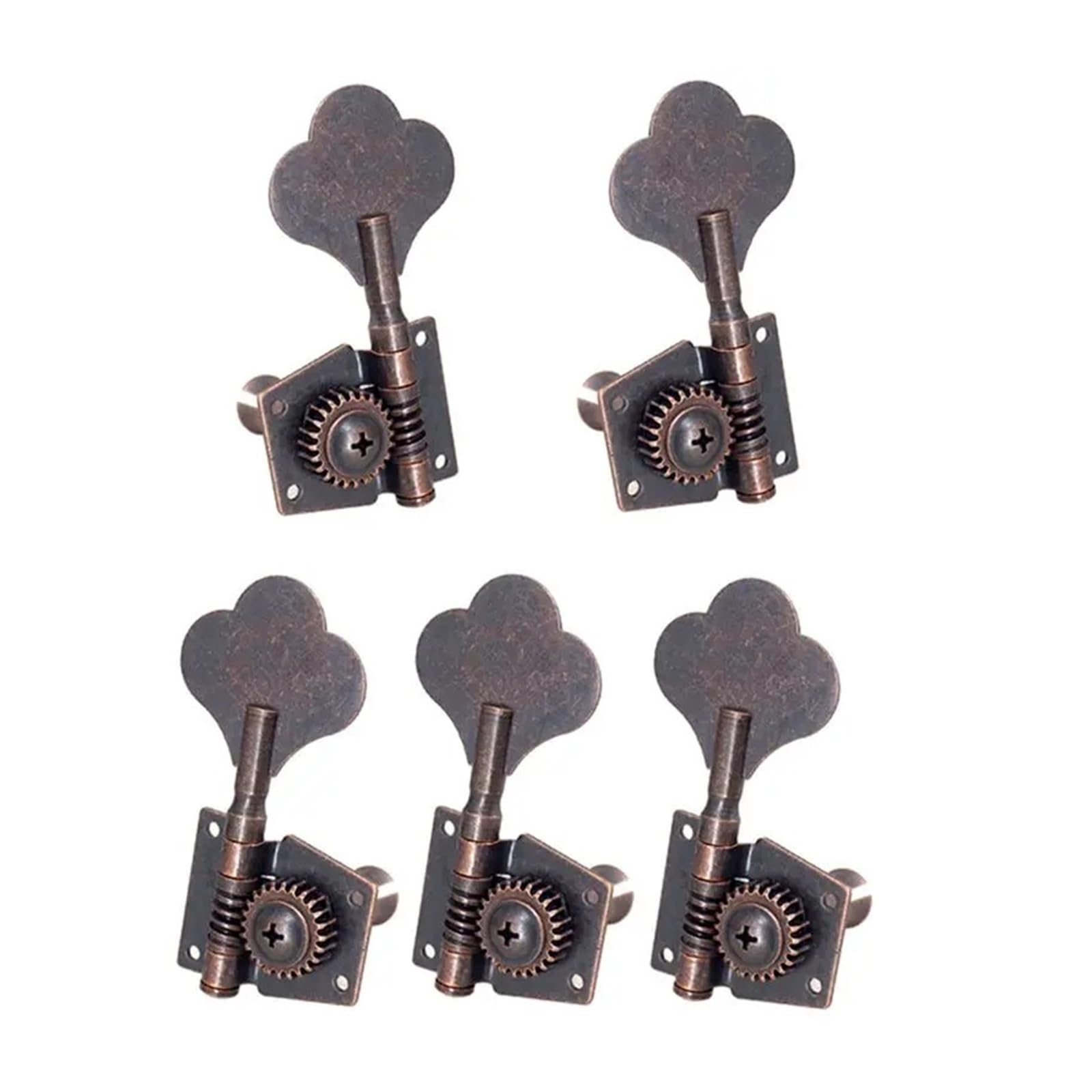 5 Stücke Gitarre Vintage Open Bass Stimmschlüssel Pegs Mechaniken Mechaniken 2L3R for 5 Saiten Rot Bronze