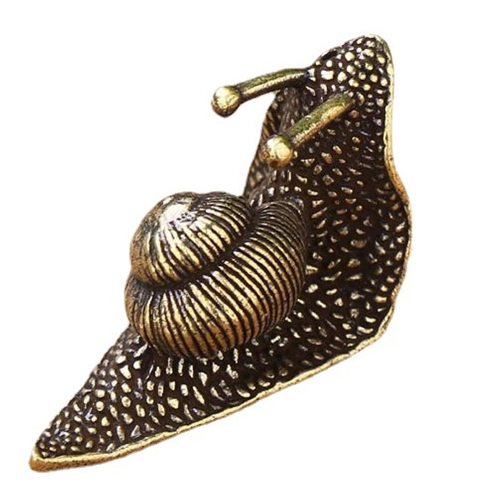 Snorvixre Miniature Snail Figurine Distressed Alloy Finish Teas Pet Desk Ornament Antique Home Decors Enthusiasts Antique Snail Sculpture