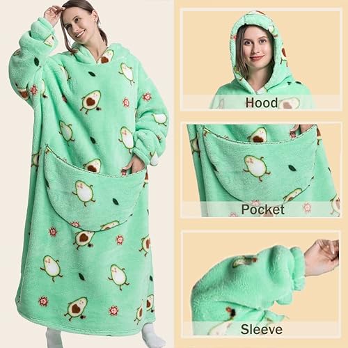 Miniatura 4 de Très Chic Mailanda Manta con capucha para mujer, sudadera acogedora de gran tamaño con bolsillos gigantes para adultos y hombres