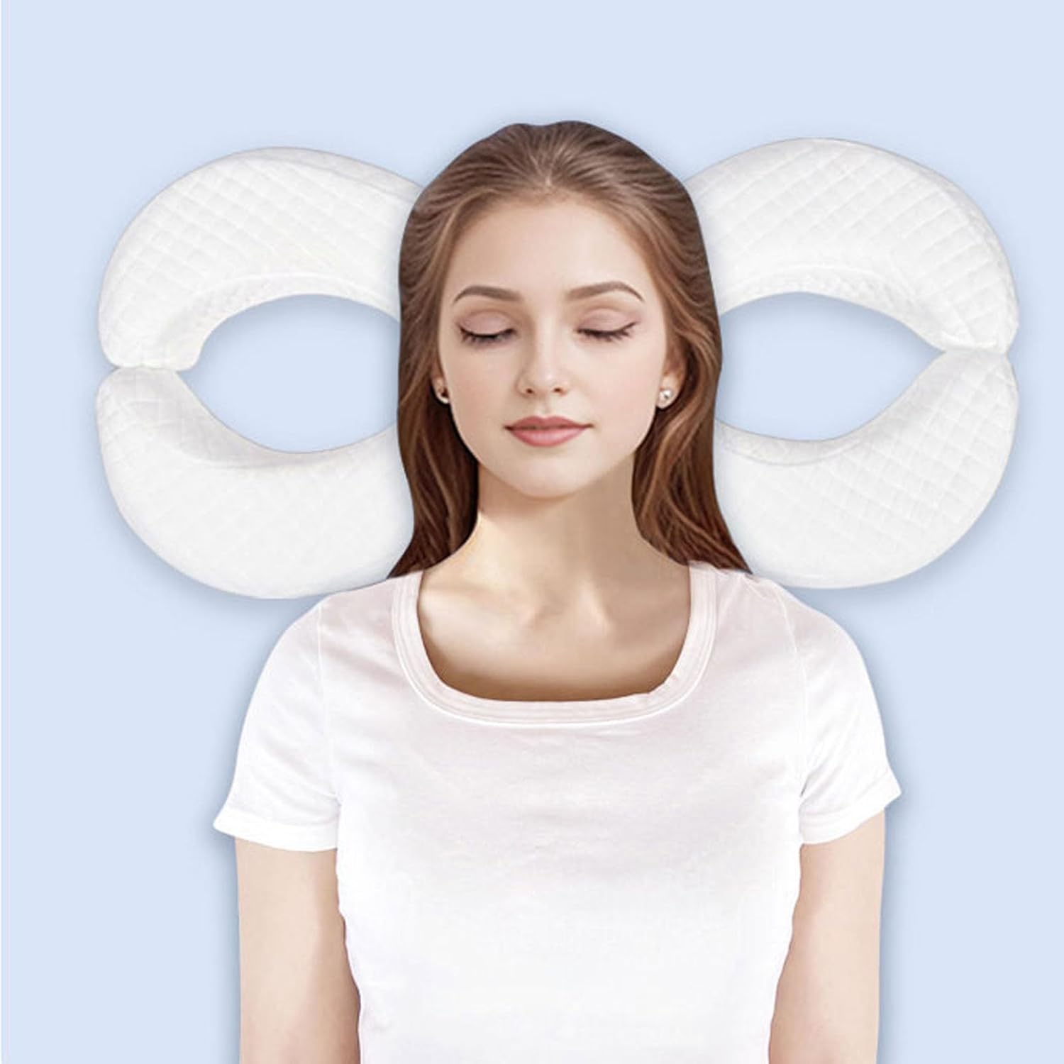Fockety Face Pillow for Wrinkles Reduction, Ergonomic Memory Foam Pillows for Wrinkles and Sleep Lines, Soft Comfortable Silk Side Sleeper Pillow Beauty Pillow with Removable