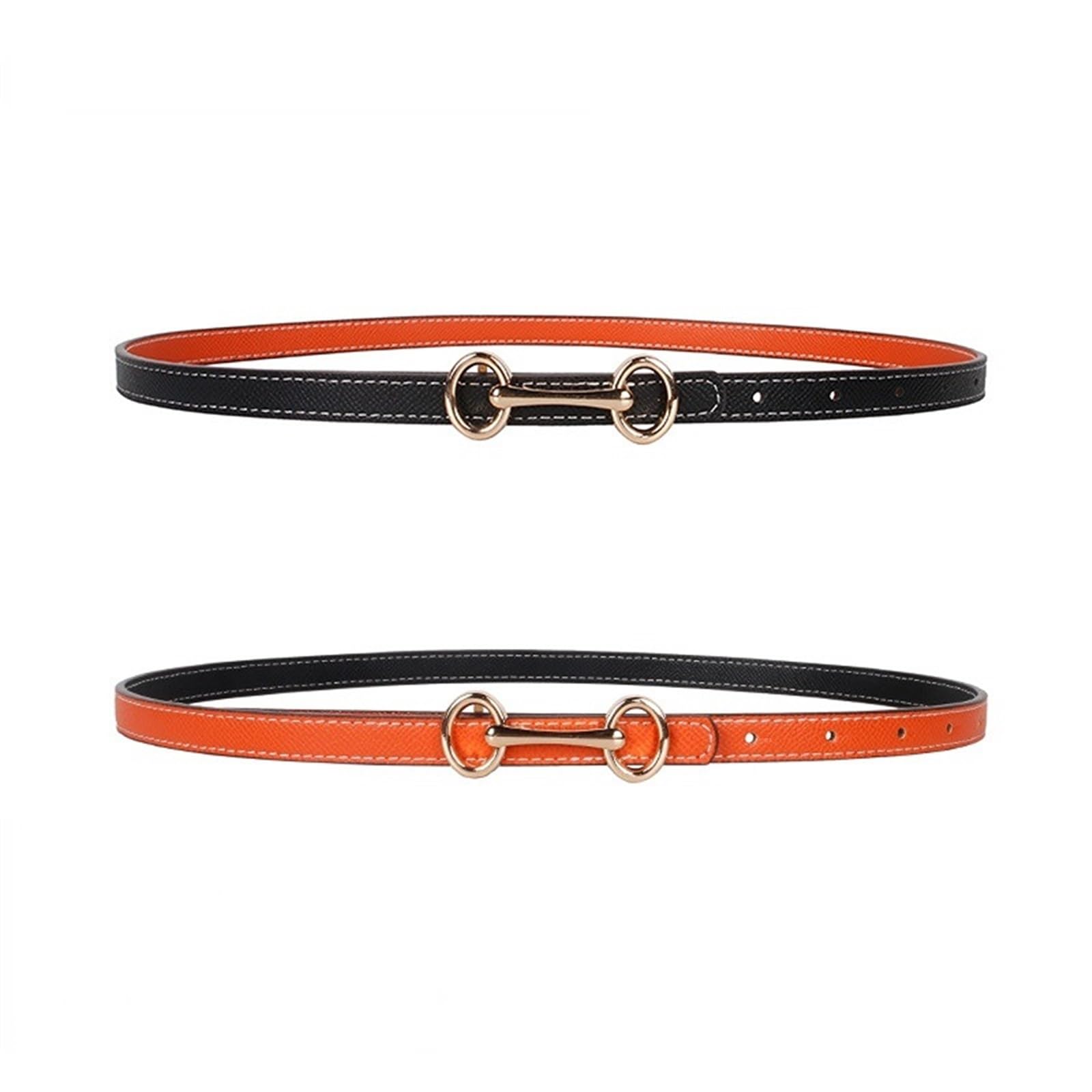 Double Sided Genuine Leather Belts for Women Dress Pants Adjustable Waist Strap