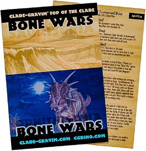 Miniatura 5 de CLADE-GRAVIM® Dinosaur Top of The Clade Bone Wars Booster Box Coleccionista Tarjetas de intercambio educativas 20 CGTC incluyendo 1 raro para niños