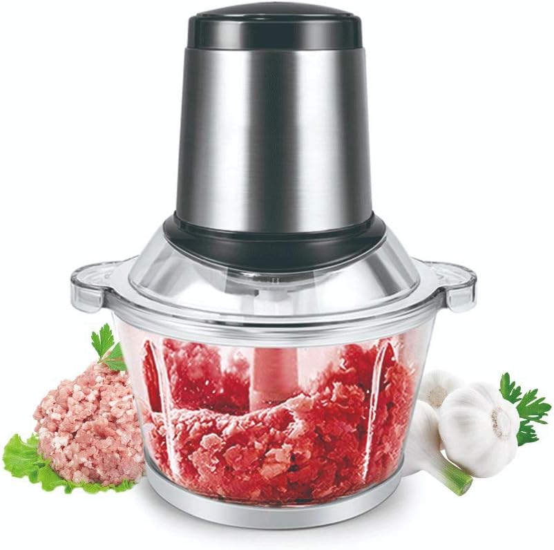 250W Home Stainless Steel Electric Meat Grinder Sausage Stuffer Mincer Thick Glass Cup Body Household