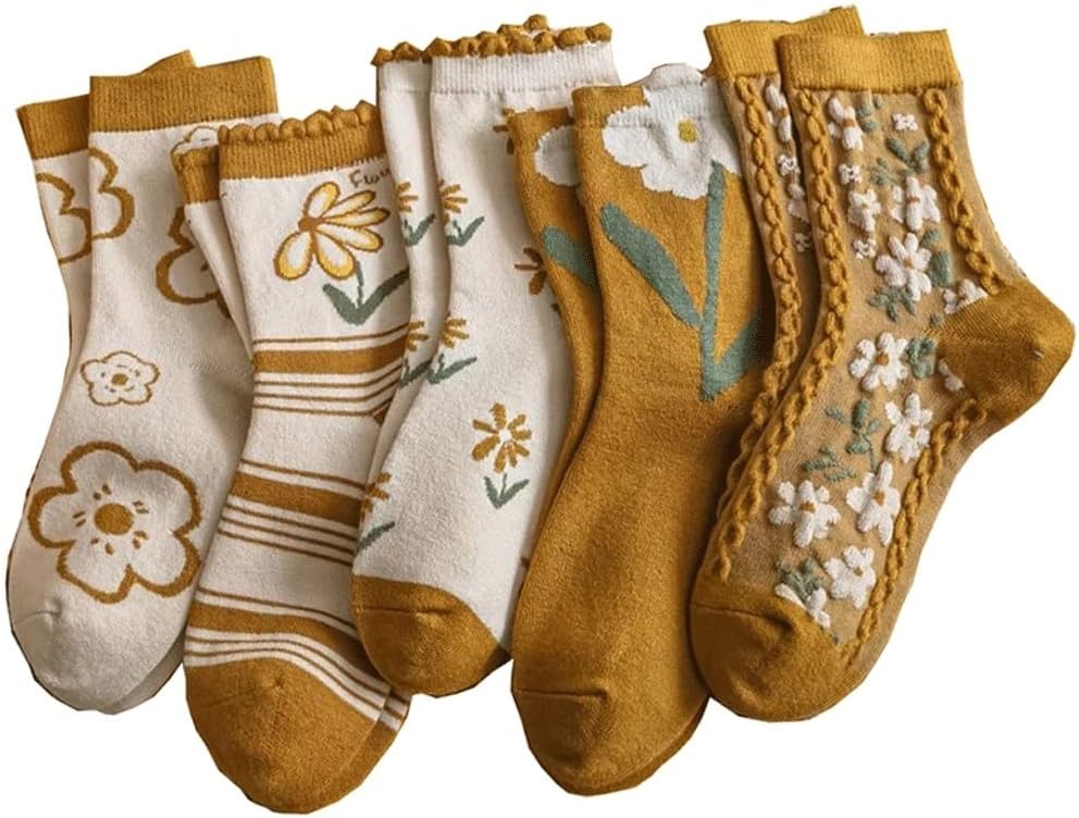 Kawaii Slippers Socks Women Print Thick Female Long Winter Windproof Keep Warm Woman Cute