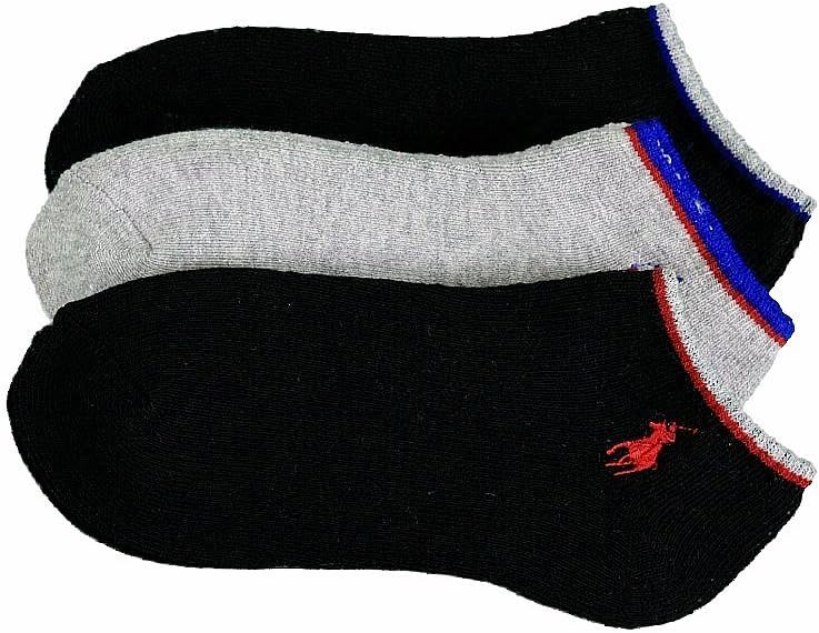 Polo Ralph Lauren Boys 3 Pack Double Stripe Ped Socks