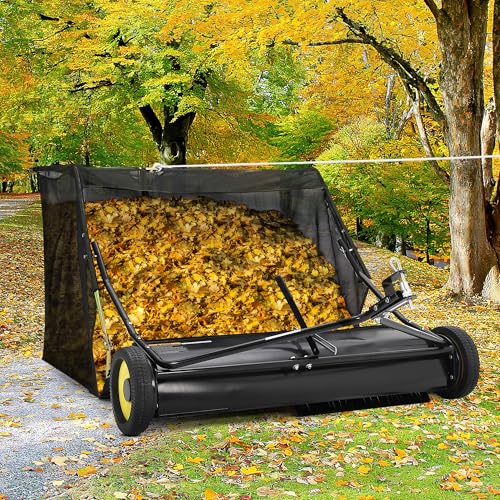 Petyee 52 Tow-Behind Lawn Sweeper with Hopper