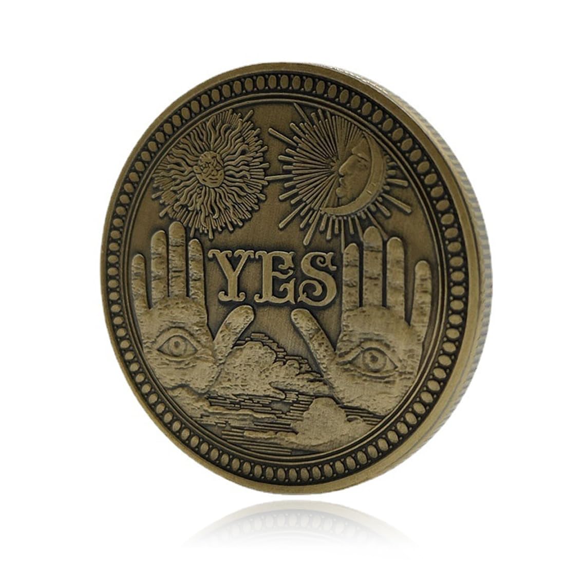 1 Pcs Yes NO Pièce de Prise de décision de Lettre Oui Non Pièce de Monnaie de défi Ornements de pièce de décision