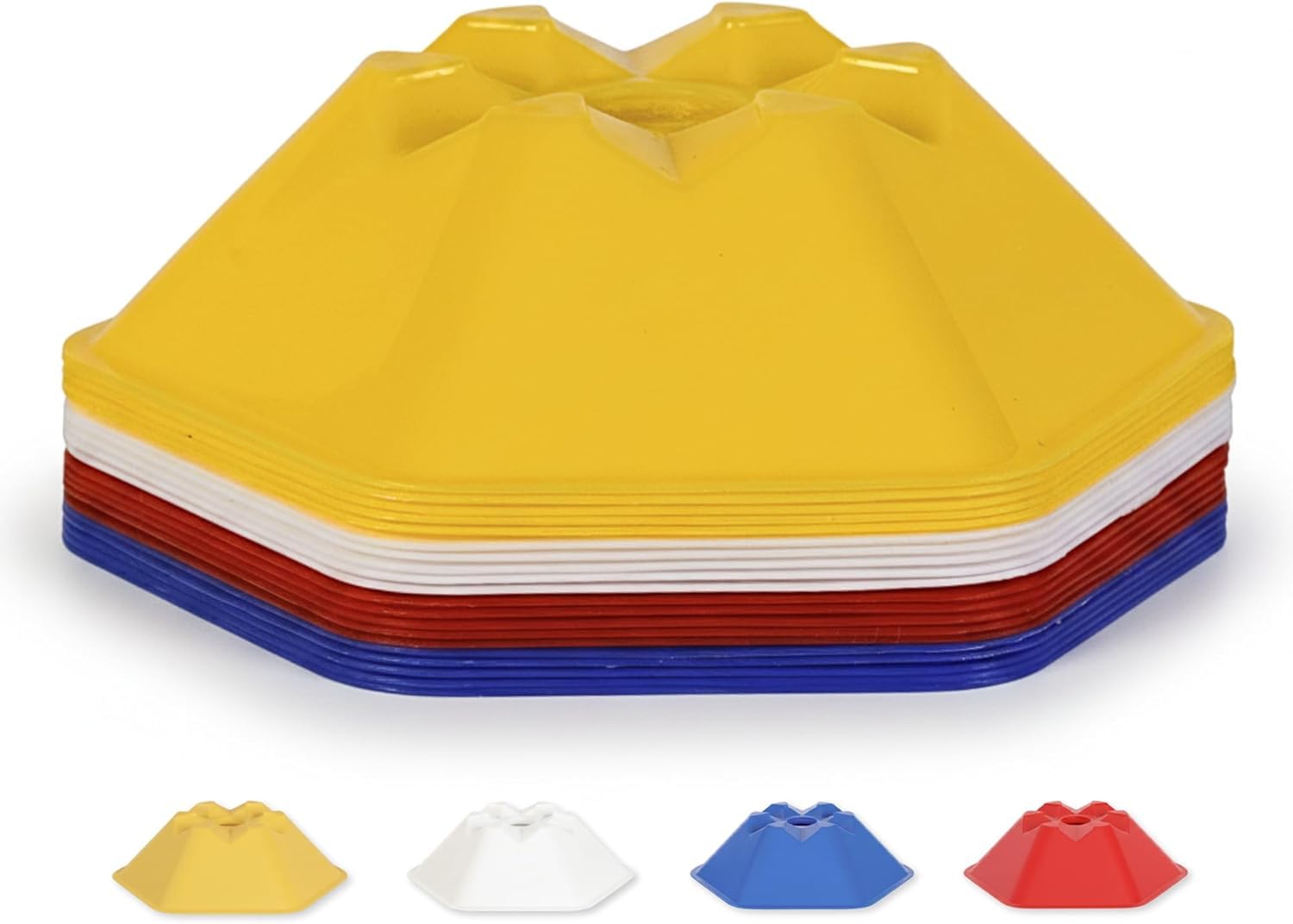 GSi Sports Training Cones for Agility Drills – Soccer & Basketball Multi-Sport Field Markers, Durable Flexible Cones in Multiple Shapes & Packs (20–80