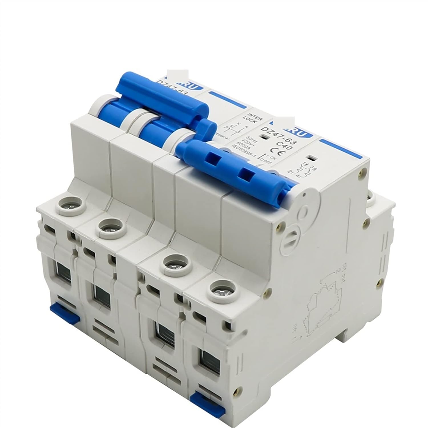 Dual Power Manual Transfer Interlock Circuit Breaker Din Rail Isolating Discounnecting Switch 40A 63A 1Pcs (Size : 2P 2P, Color : 40A)
