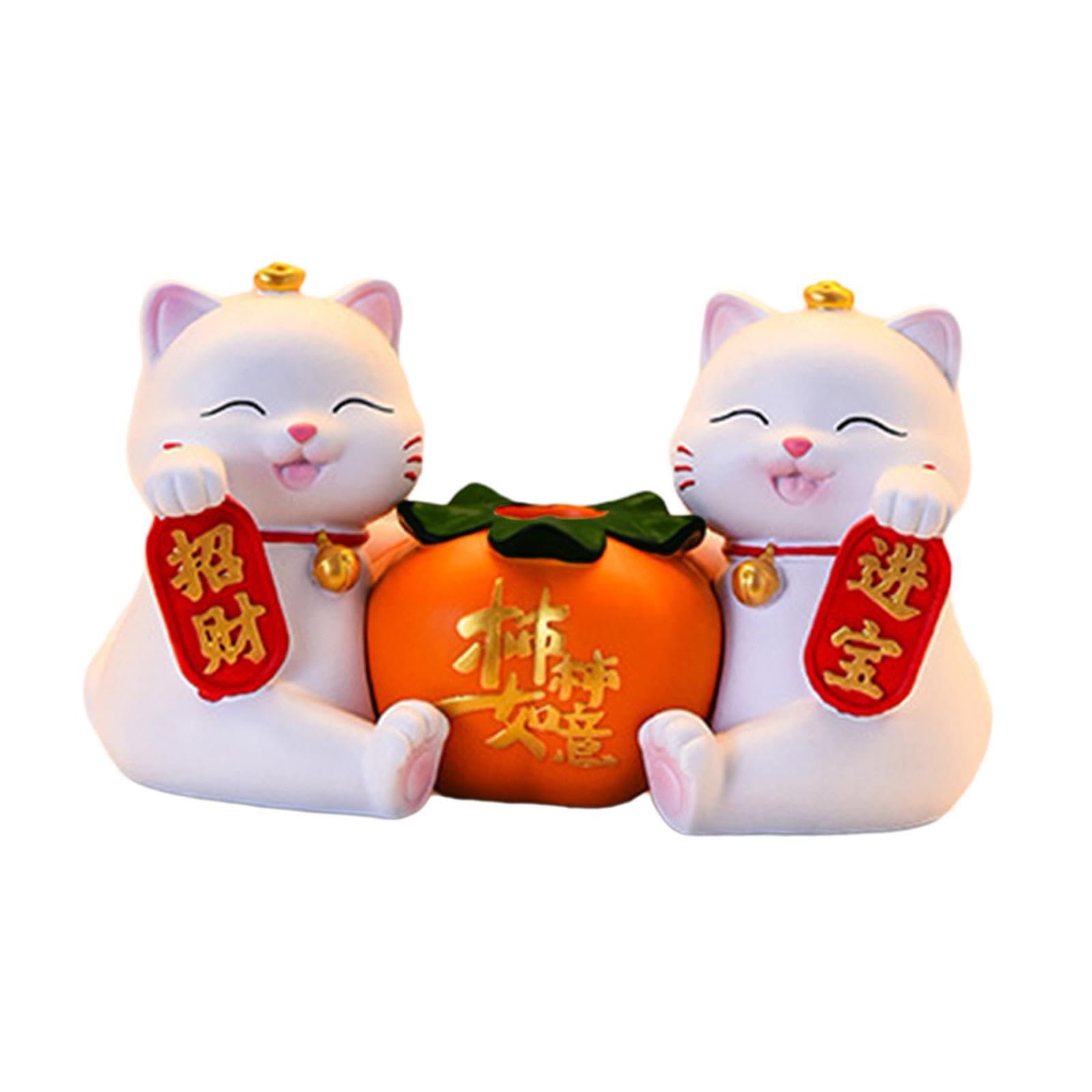 TWISAXC Fortune Cat Statue Sculpture Home Office Decor Elegant Prosperity Symbol Lucky Cat Statue Is Not Only Aesthetically Pleasing But Also Built To Last.