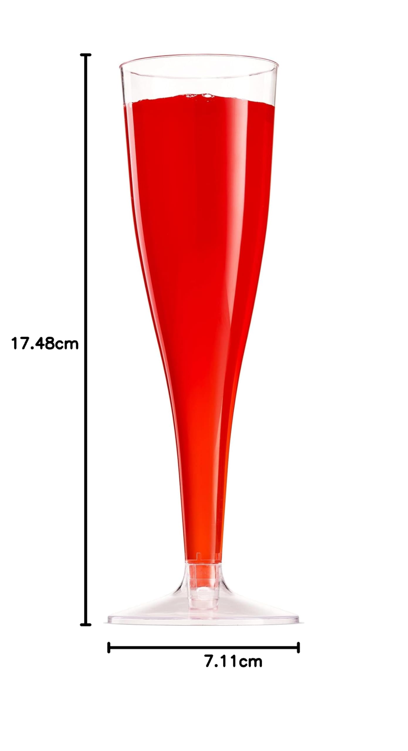 Munfix 100 Copas de cóctel Paquete de plástico Champagne Flautas 5 oz de plástico Transparente Banquete de Boda de acción de Gracias tostando los vidrios Desechables
