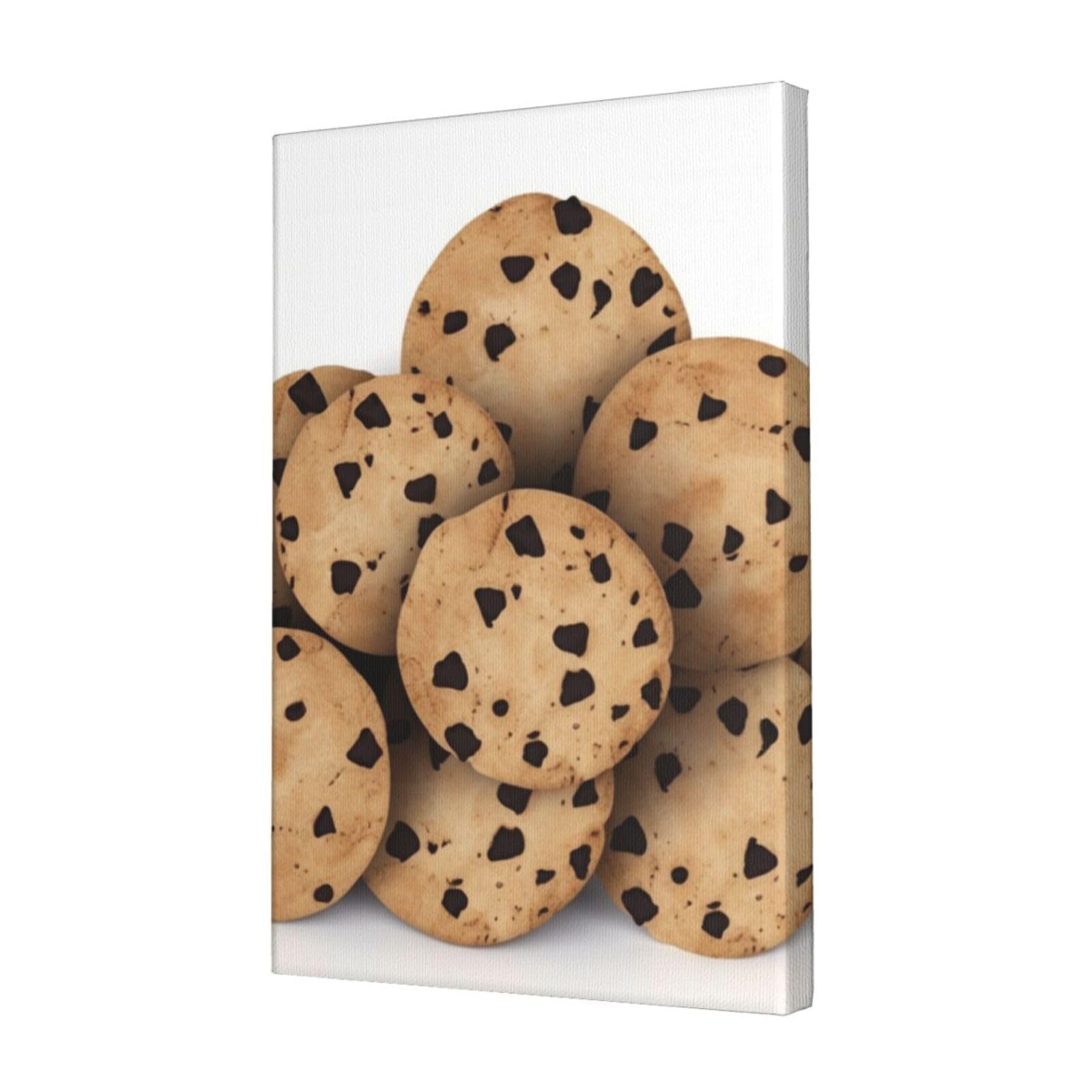 Food Chocolate Chip Biscuits Canvas Wall Art for Living Room Wall Decor 12"x18" Modern Artwork Painting Pictures Hanging Canvas Prints Aesthetic Wall Art for Bedroom Bathroom Office Wallart Decor