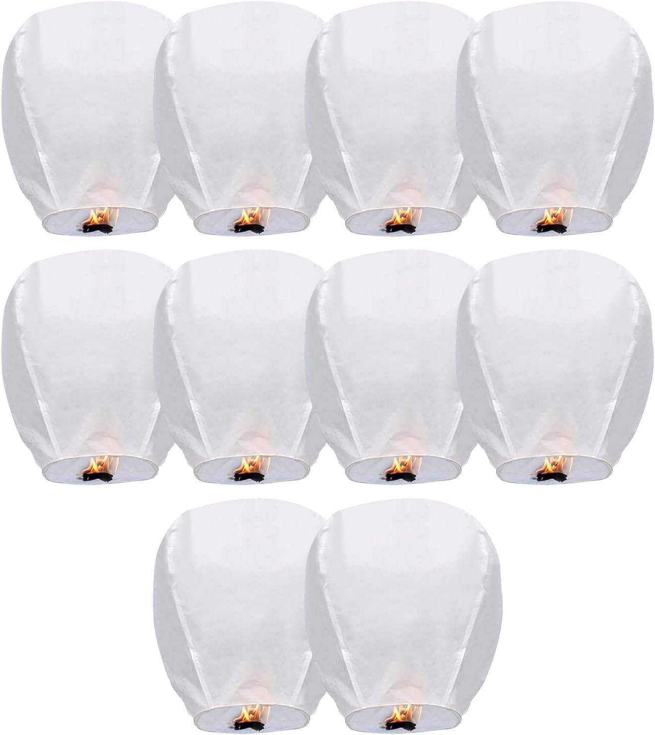 SHENGMEI 10/20 Pack Chinese Sky Lanterns, 32.2inch Friendly Chinese Lanterns Flying Large, Paper Lantern to Release in Sky, for Memorials, New Years, Weddings, Birthdays, Parties (10pcs White)