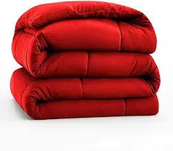 Edredom Queen Dupla Face, 400 Fios, Cobertor Macio para Cama Casal (Vermelho)