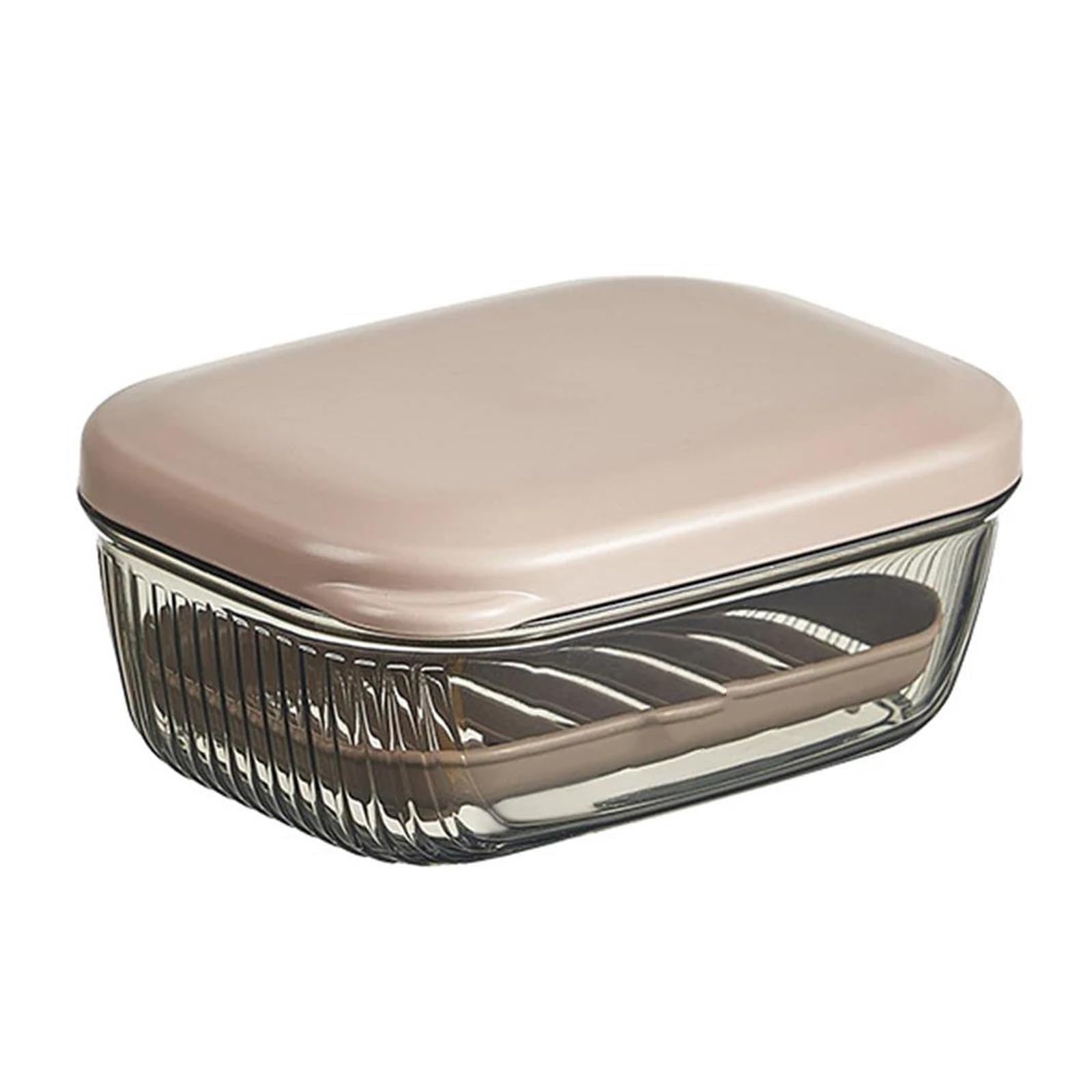 Jabonera con Drenaje Tipo Concha Simple, jabonera para Dormitorio, baño, con Tapa, Transparente