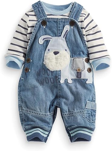 LvYinLi Cute Baby Boy Clothes Suit Toddler Boys Striped long Sleeve T-ShirtDenim Overalls Jumpsuit Pants Outfits Sets