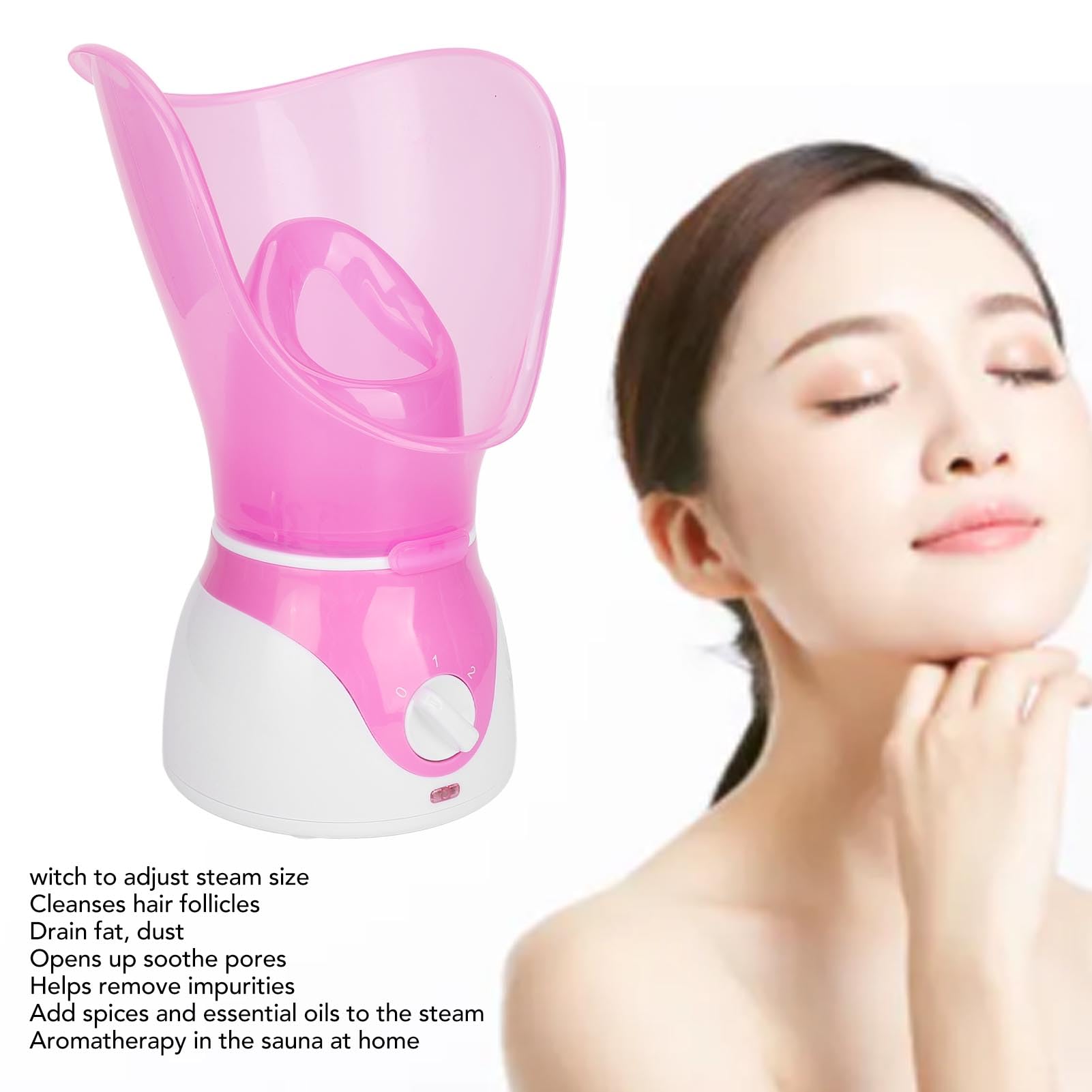 Maschera Facciale Idratante per Inalatore Sinusale Professionale per Vaporizzatore per il Viso con Diffusore per Aromaterapia, Sauna Spa Domestica, Blu (Spina europea)