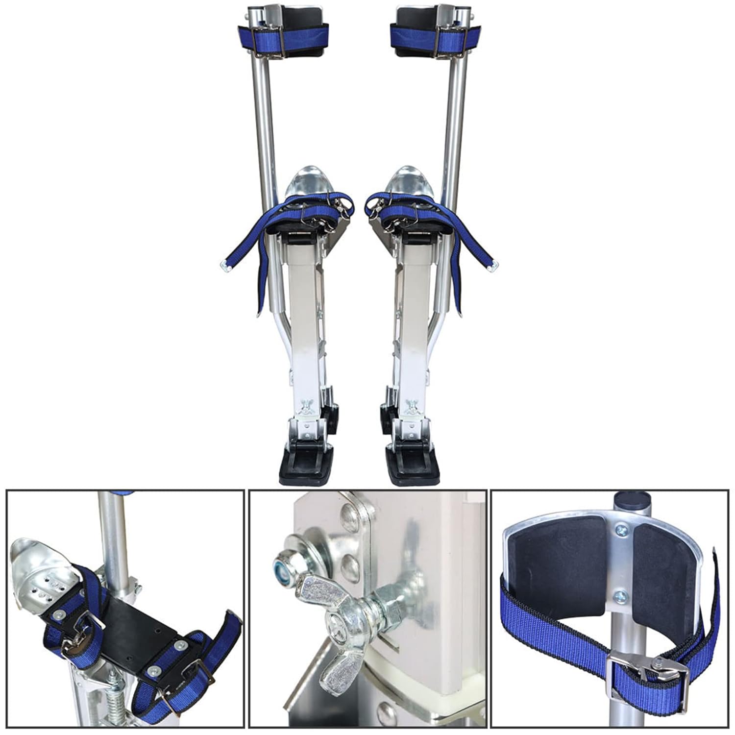 Drywall Stilts 15-23Inch Adjustable Aluminum Tool Stilt for Painting Painter or Cleaning Silver