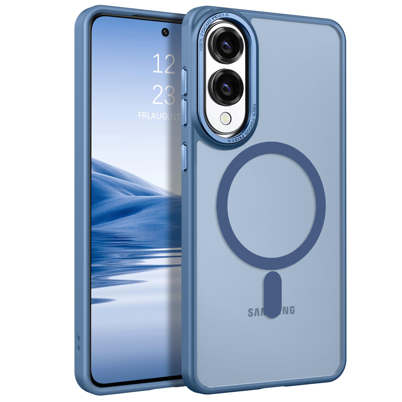 BENTOBEN Magnetic for Samsung Galaxy S25 Edge Case [Compatible with Magsafe] Translucent Matte Phone Case Galaxy S25 Edge 6.7" 2025 Slim Thin Shockproof Anti-Yellow Women Men Protective Cover, Blue