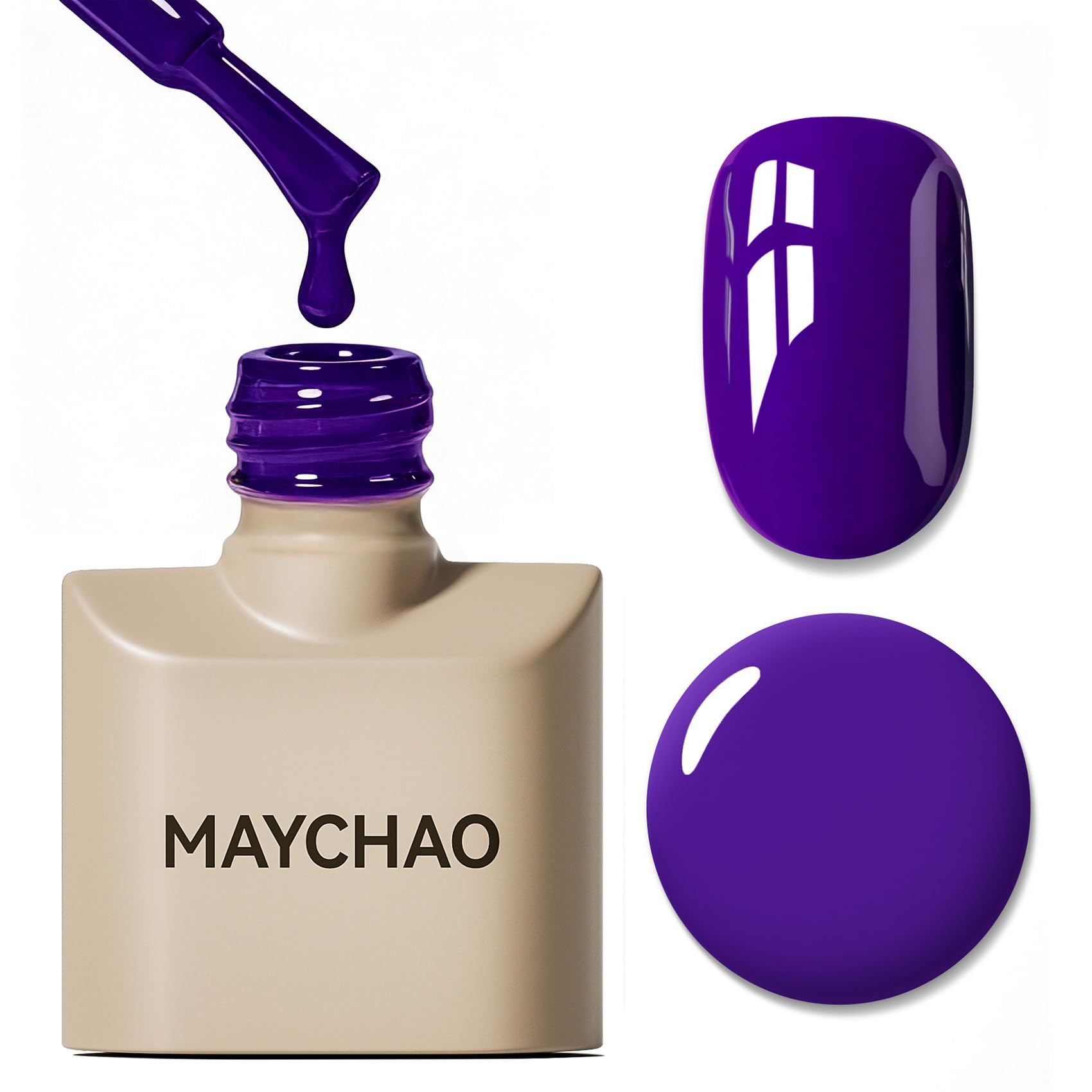 MAYCHAO 15ML Neon Purple Gel Nail Polish 1Pc Bight Purple Nail Polish Soak Off UV LED Nail Gel Polish Nail Art Starter Manicure Salon DIY at Home, 0.5