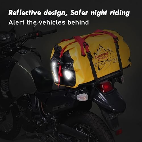 Miniatura 8 de NICECNC Bolsa de lona impermeable para motocicleta, 66 L, PVC 500D, bolsa trasera de motocicleta, bolsa de maletero universal para motocicleta,