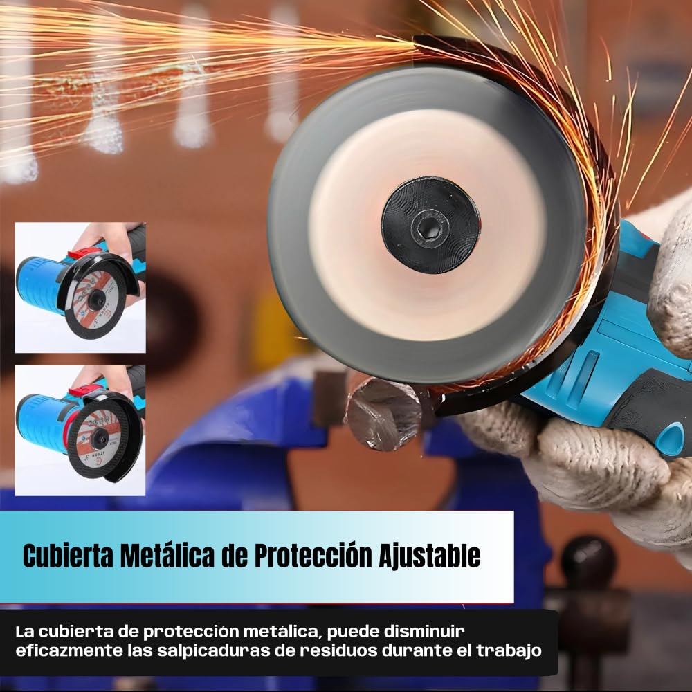 Mini Amoladora Angular Inalámbrica LHD de 18V con 2 Baterías, Cargador, 2 Discos de Corte y Maletín de Transporte.