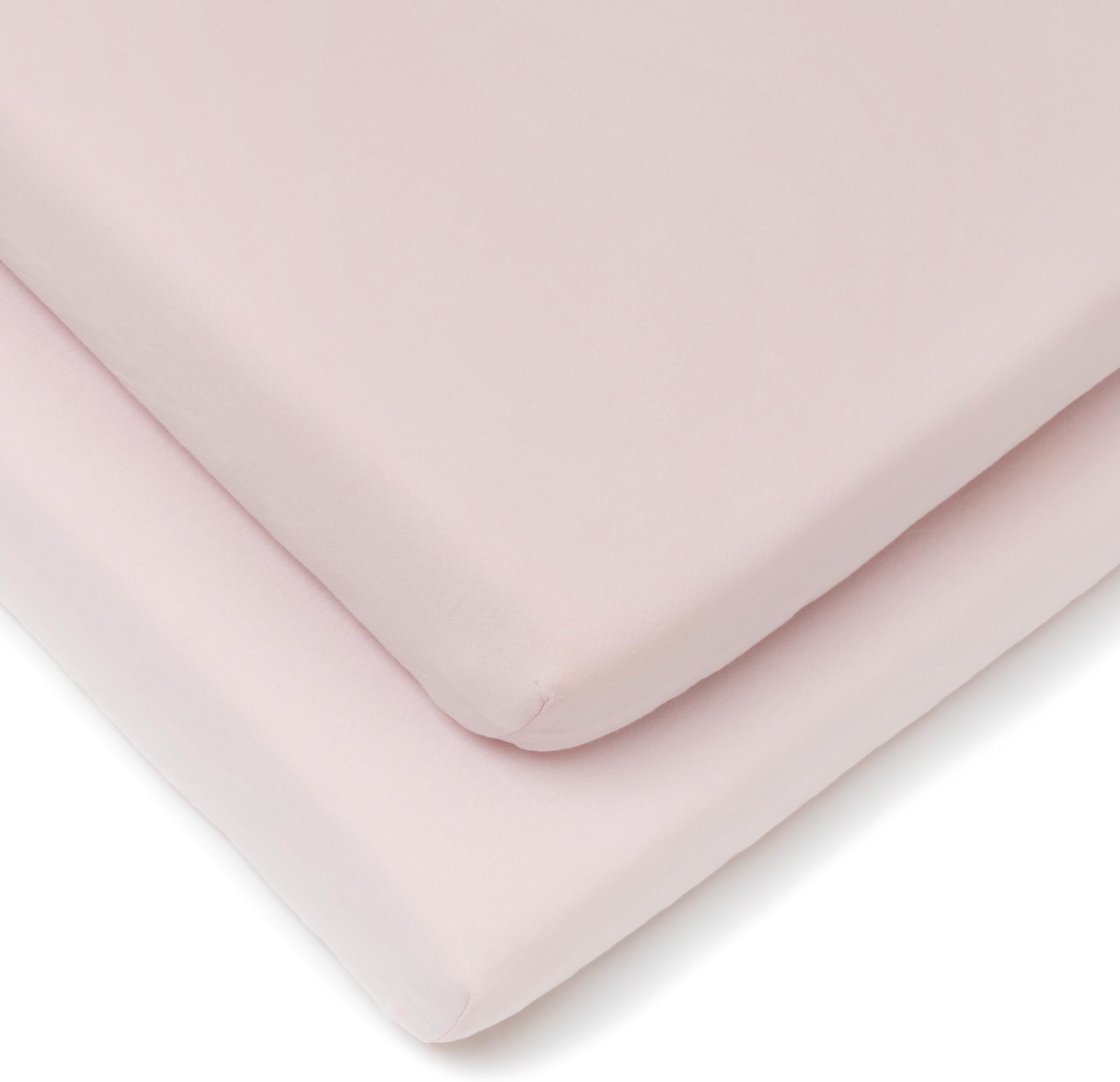 Clair de Lune 2 Pack Fitted Jersey Cotton Cot Bed Sheets 70 x 140 cm (Pink)