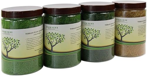 Miniatura 8 de CFA4 4 x 10.1 fl oz mixto 0.472 in césped estático terreno polvo verde hierba falsa jardín miniatura paisaje artificial mesa de arena modelo de