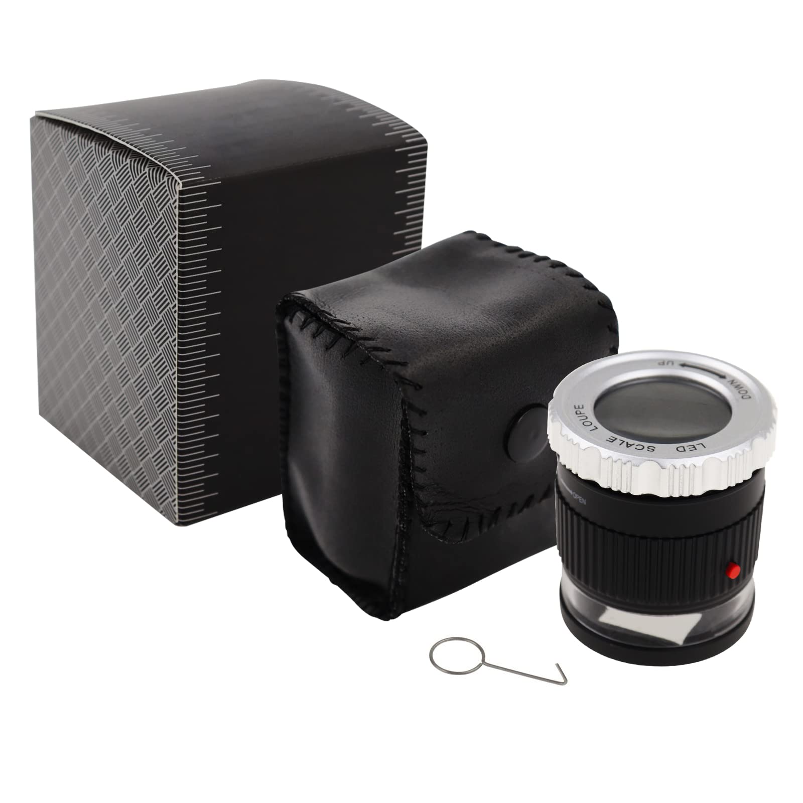 Lente d'ingrandimento 10X - LED illuminato, UV illuminato, lunghezza focale regolabile, lente d'ingrandimento per gioielli tessili monete francobolli bordo gemme