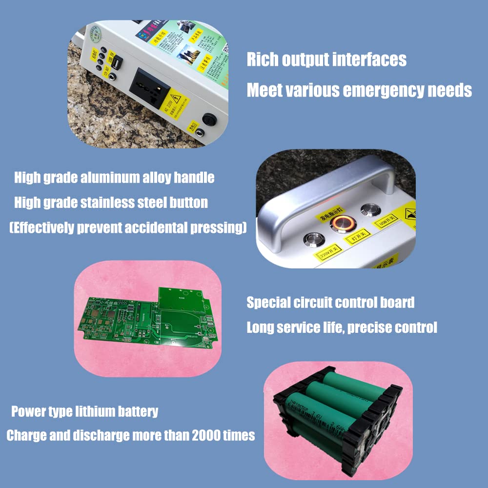 Stazione di alimentazione portatile,Energia elettrica Portatile della manovella Generator,batteria al litio di potenza 65Wh, con forte capacità di trasporto,Senza occupare Spazio,220V