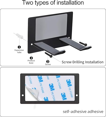 Miniatura 5 de FLE Soporte para secadora de pelo montado en la pared, autoadhesivo, organizador para secadora de pelo compatible con la mayoría de secadores de