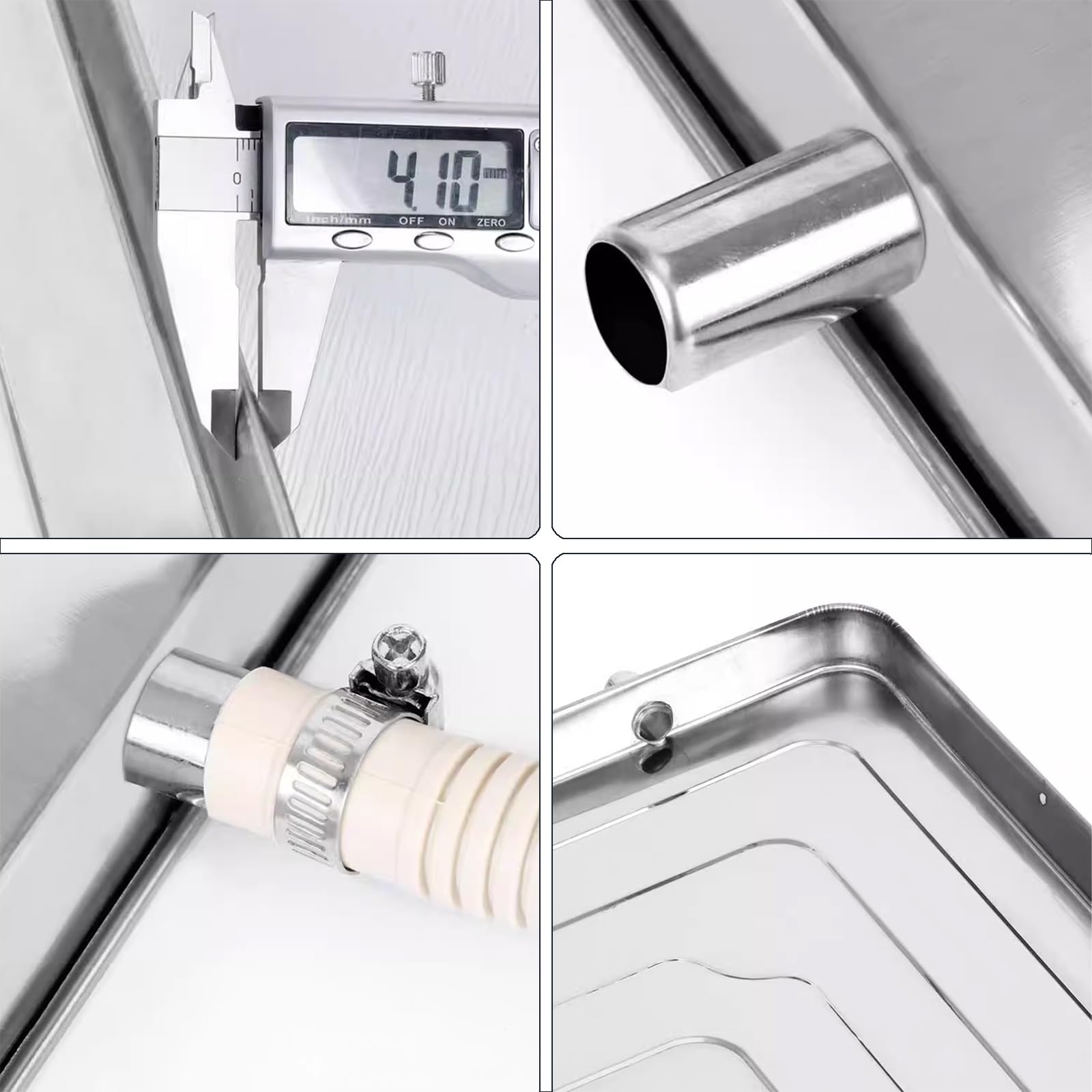 Bandeja Aire Acondicionado, WAGLI, Acero Inoxidable, Plateado, Tray, 100 * 47.5 * 3cm, 2.6 kg, Kit de Montaje Incluido