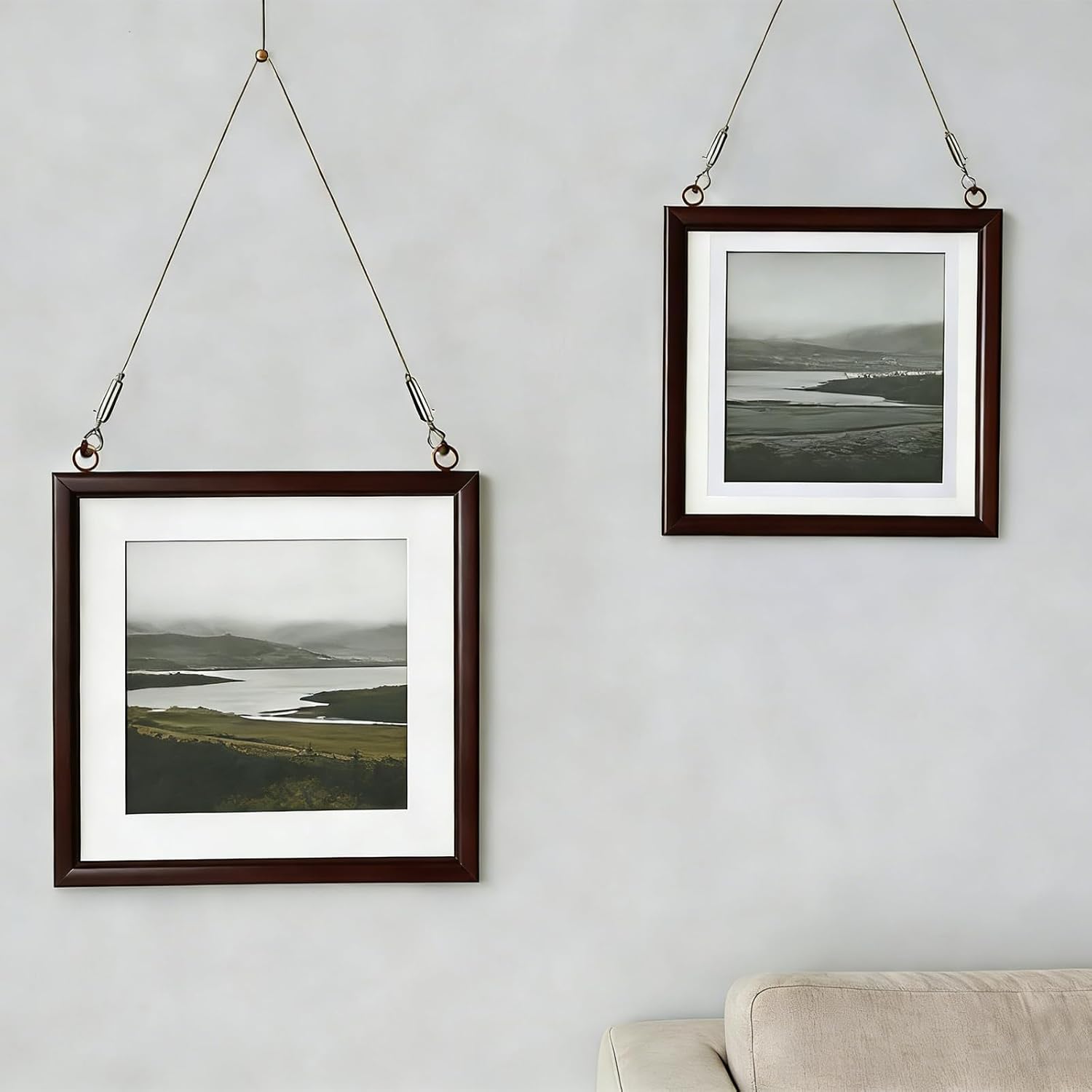 16Pcs Adjustable Picture Hanging Wire Kit with D Ring Heavy Duty Stainless Steel Rope with Hooks for Hanging Frames, Mirrors, Flower Pots and Curtains