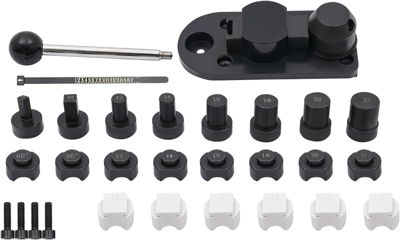 kitneed Ring Bending Tool Set Ring Bending Machine Multi-Functional Jewellery Making Manual Heavy Duty Jewelry Bender Metals 90°, 60° Bending Tool for 12/14/16/18/20/22mm