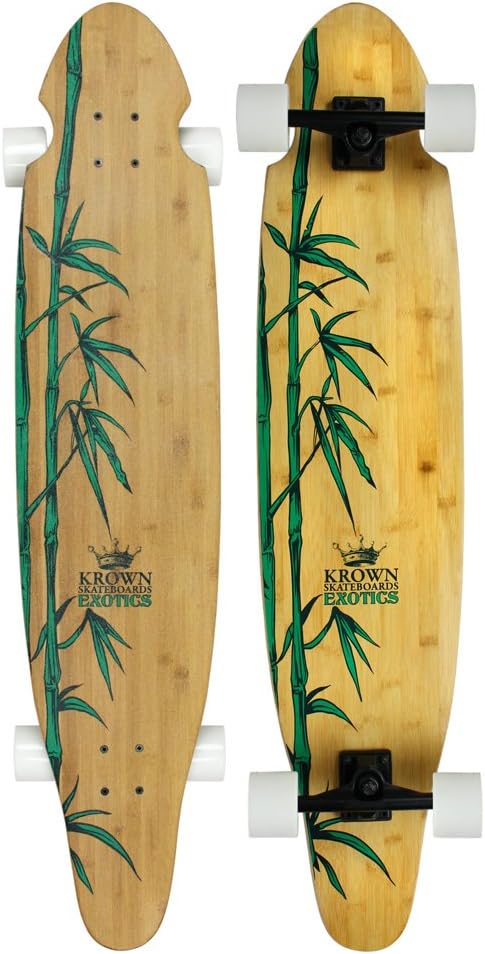 Krown Krex 2 Bamboo Kicktail Complete Longboard, 9x43-Inch