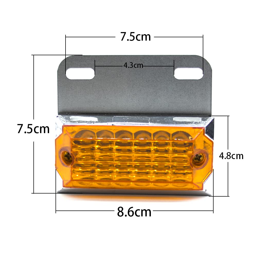 10 sztuk 12-24V 15 boczne światło obrysowe samochodu światła zewnętrzne kwadratowe ostrzegawcze lampka sygnalizacyjna dla RV Auto ciężarówka z przyczepą(10x red)