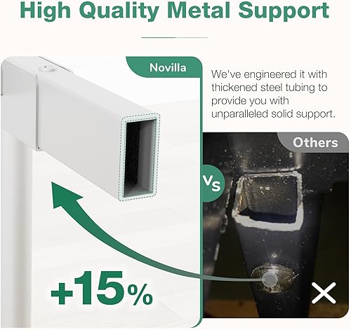 Miniatura 61 de Novilla - Base de cama matrimonial, plataforma de metal de 14 pulgadas, con espacio de almacenamiento debajo de la cama, soporte de listones de