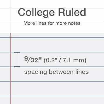 Oxford Reinforced Filler Paper, 8.5 x 11 Inch, College Rule, 3 Hole Punched, Lined Loose Leaf Paper for Ring Binders, 100 Sheets, White (1002097)